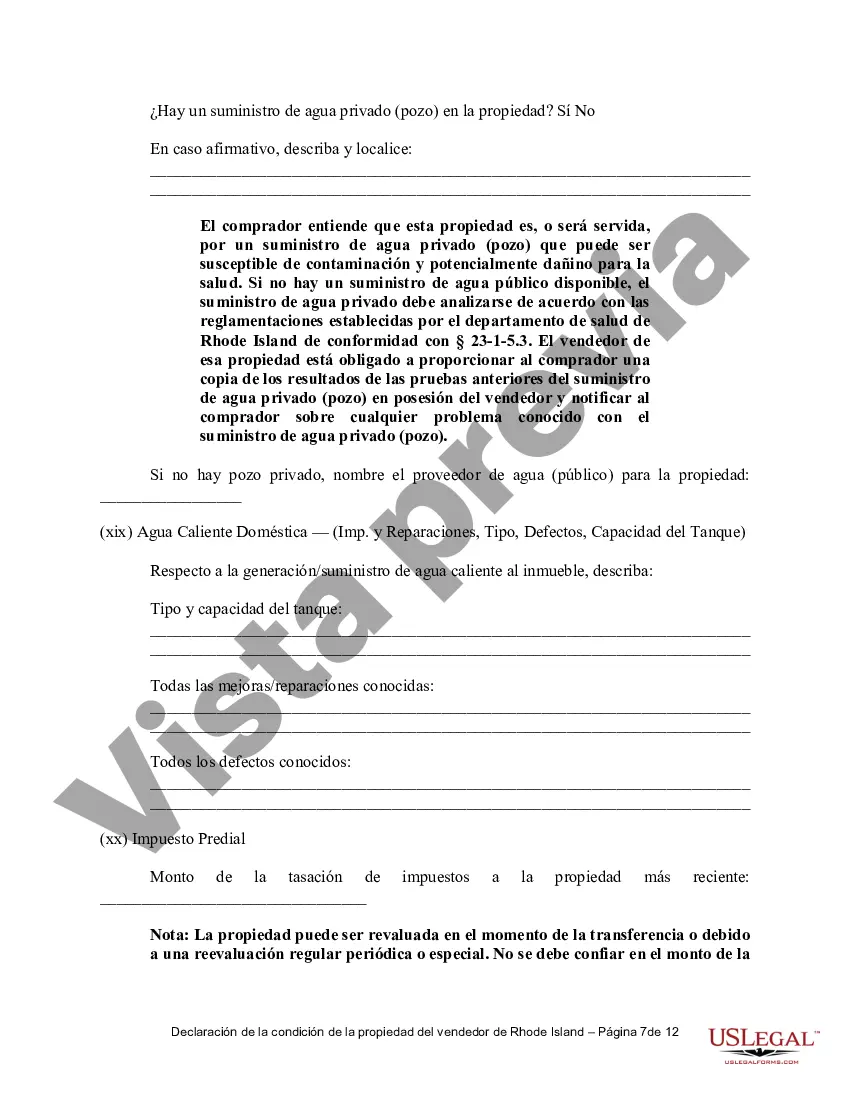 Preview Declaración de Divulgación de Ventas de Bienes Raíces Residenciales