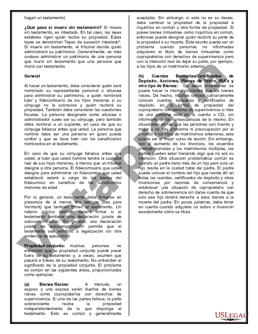 Preview Testamentos mutuos que contienen última voluntad y testamentos para personas solteras que viven juntas sin hijos