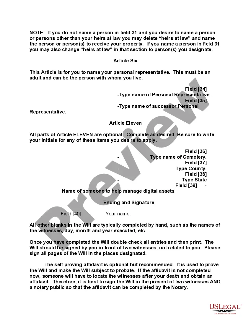 Preview Mutual Wills containing Last Will and Testaments for Man and Woman living together not Married with No Children
