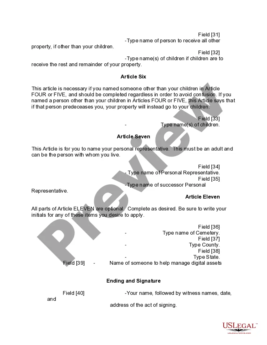 Preview Mutual Wills Package of Last Wills and Testaments for Man and Woman living together not Married with Adult Children