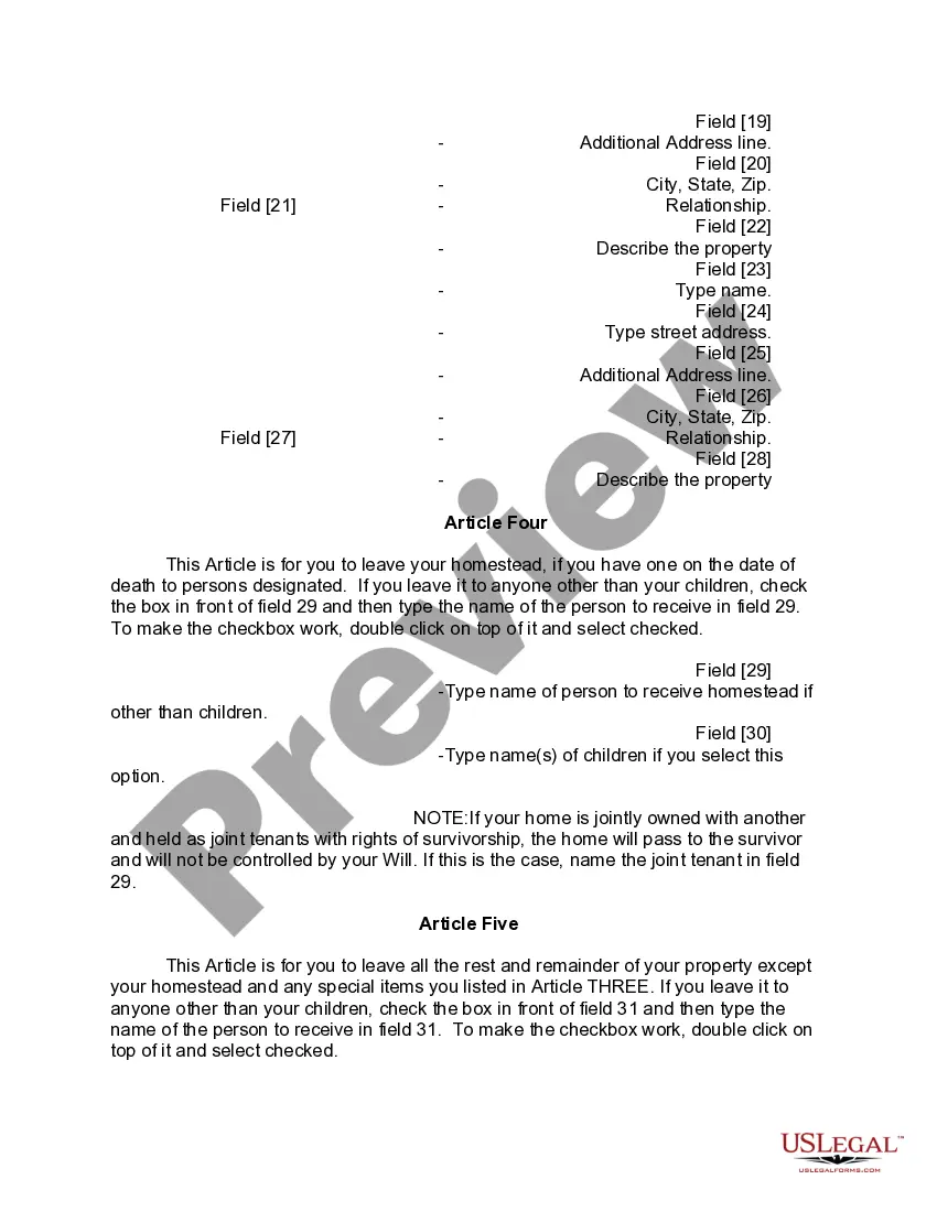 Preview Mutual Wills or Last Will and Testaments for Man and Woman living together, not Married with Minor Children