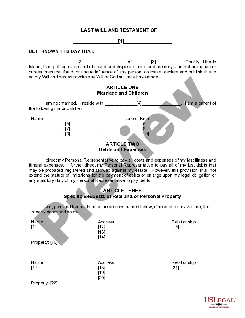 Preview Mutual Wills or Last Will and Testaments for Man and Woman living together, not Married with Minor Children