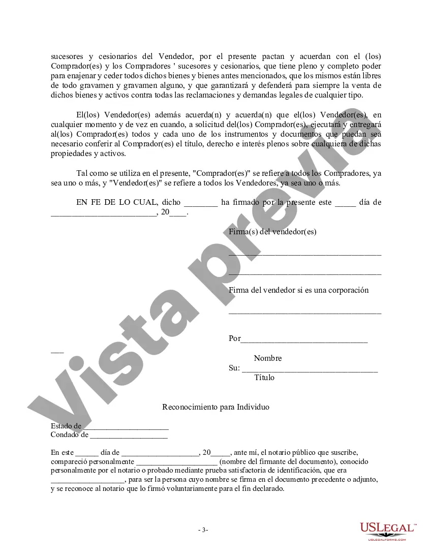 Preview Factura de venta en relación con la venta del negocio por parte del vendedor individual o corporativo