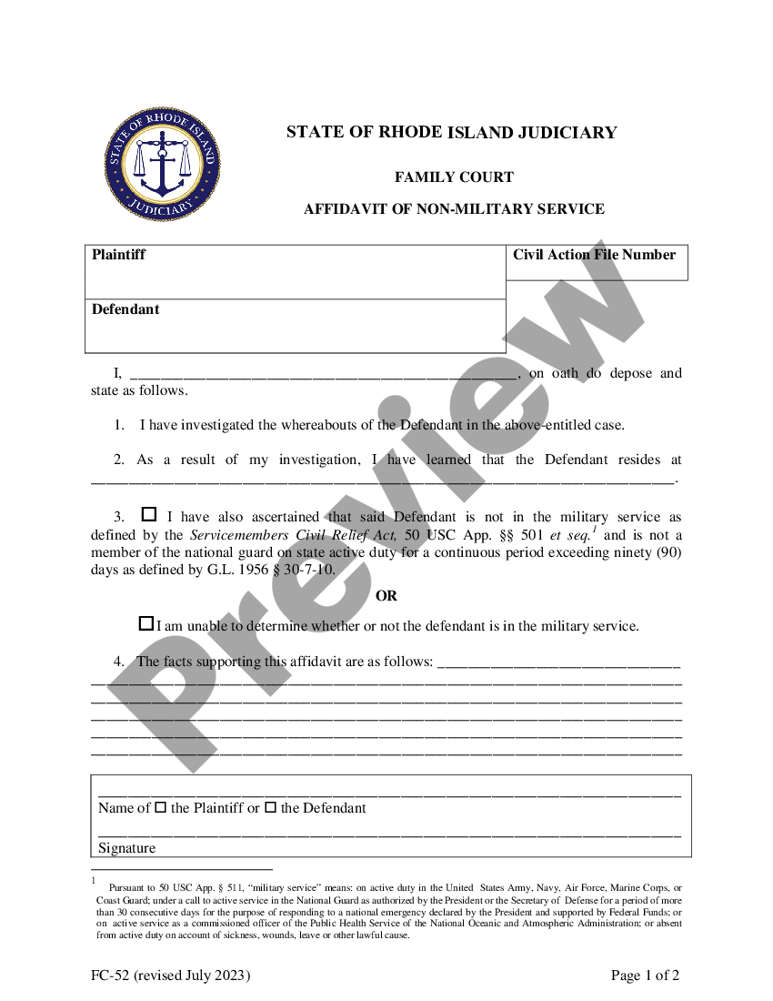 Affidavit Of Non Military Service Form Nj