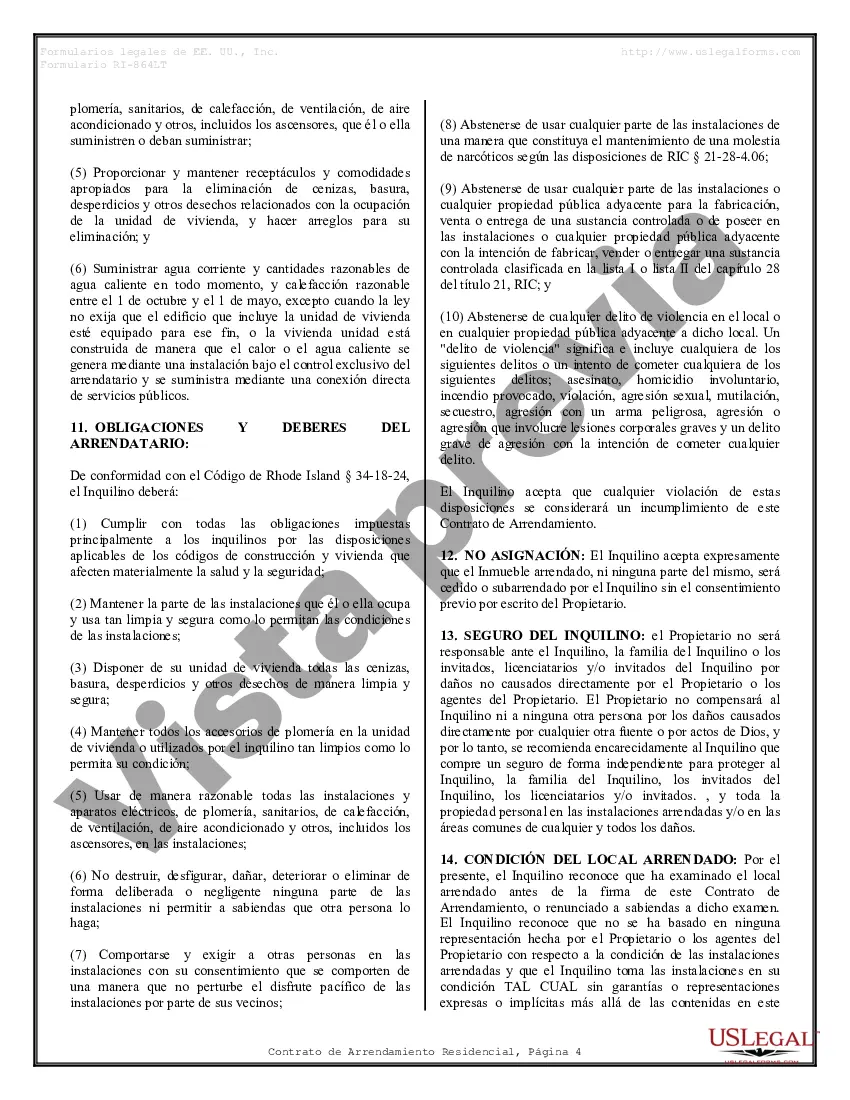 Preview Contrato de arrendamiento de alquiler residencial