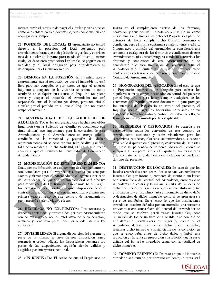 Preview Contrato de arrendamiento de alquiler residencial