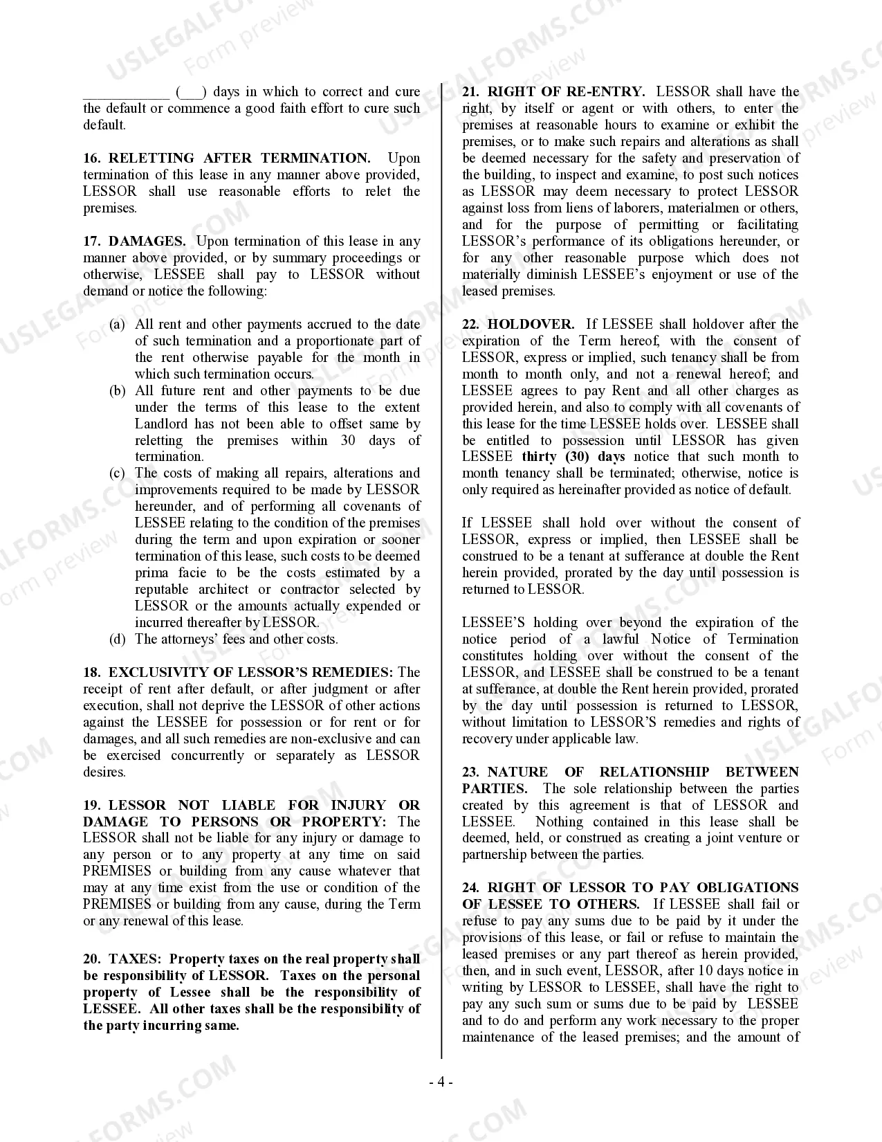 Preview Commercial Building or Space Lease