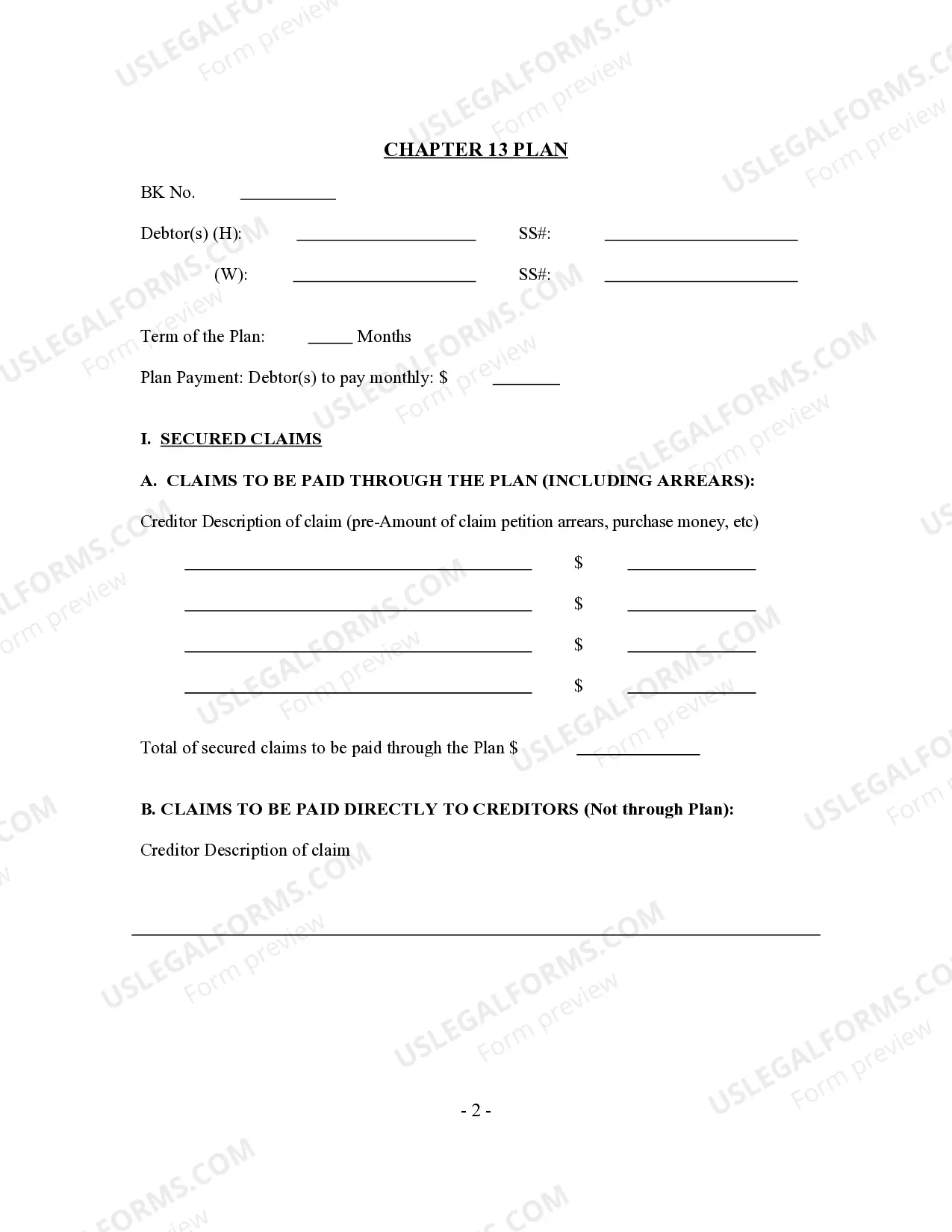 Preview Chapter 13 Plan and Coversheet