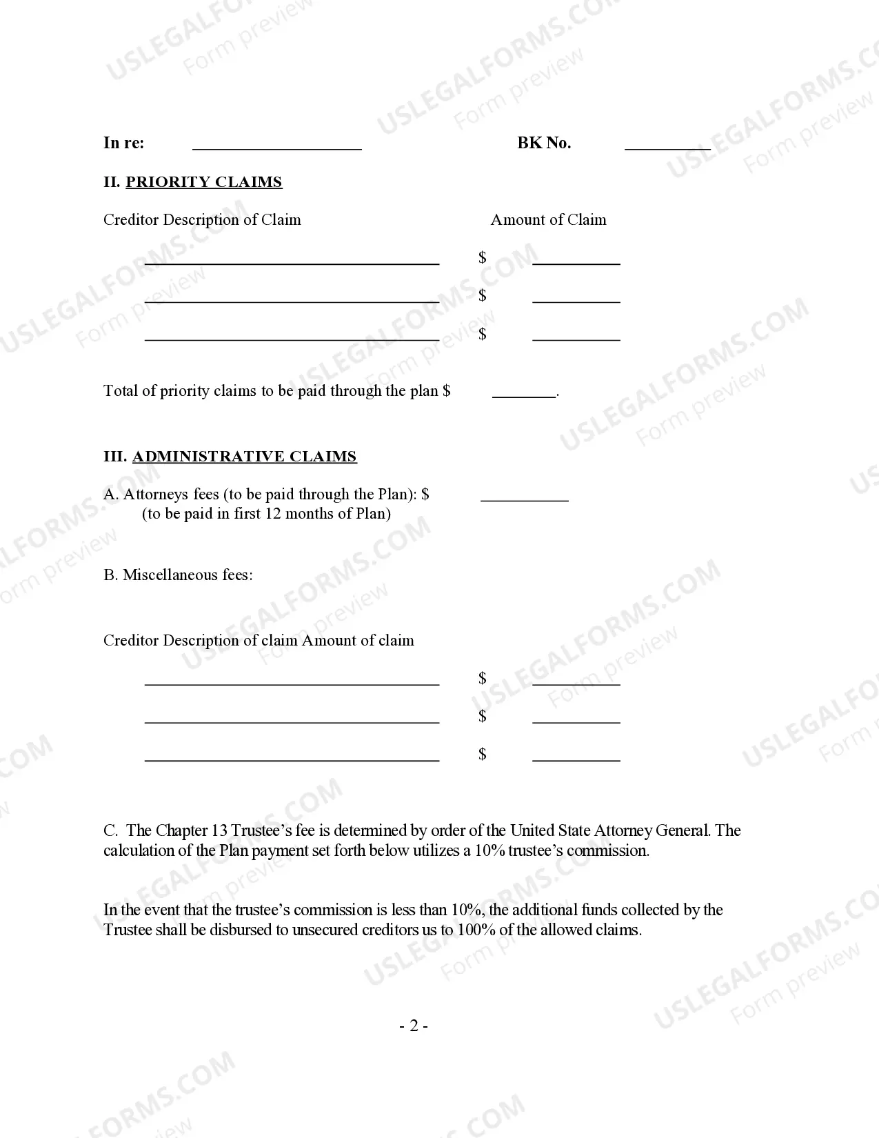 Preview Chapter 13 Plan and Coversheet