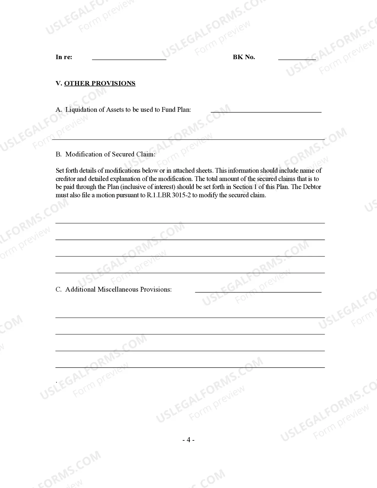 Preview Chapter 13 Plan and Coversheet