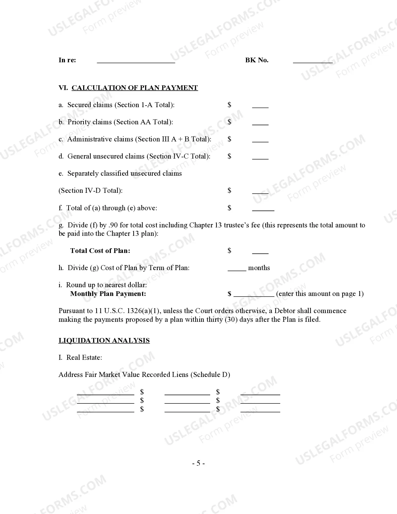 Preview Chapter 13 Plan and Coversheet