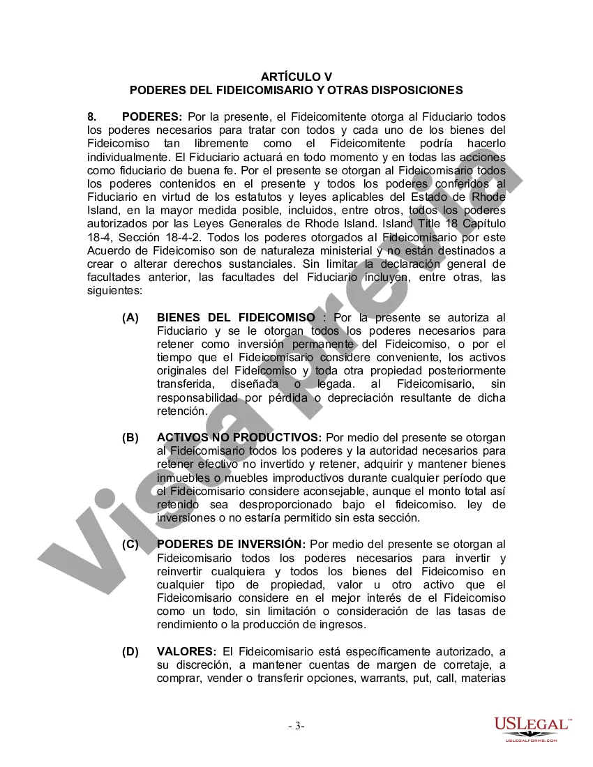 Preview Fideicomiso en vida para esposo y esposa sin hijos