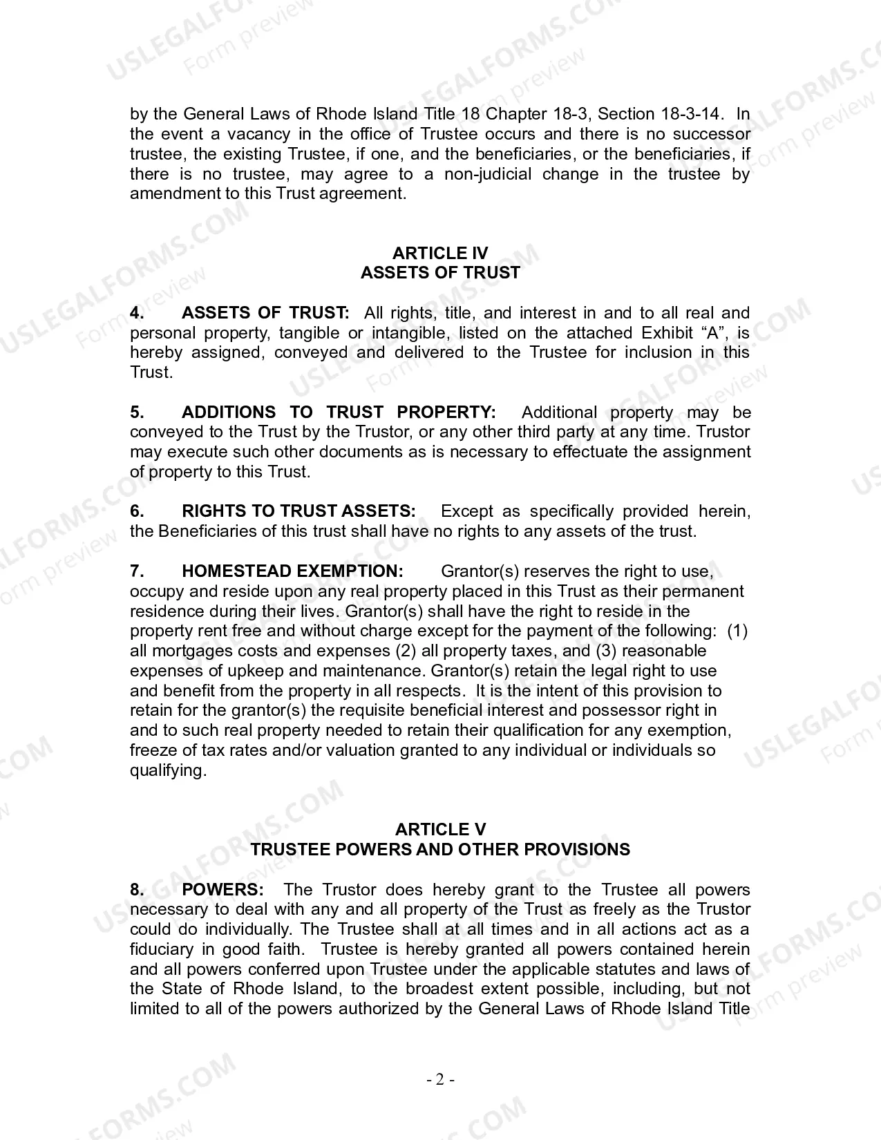 Preview Revocable Living Trust for Husband and Wife with No Children
