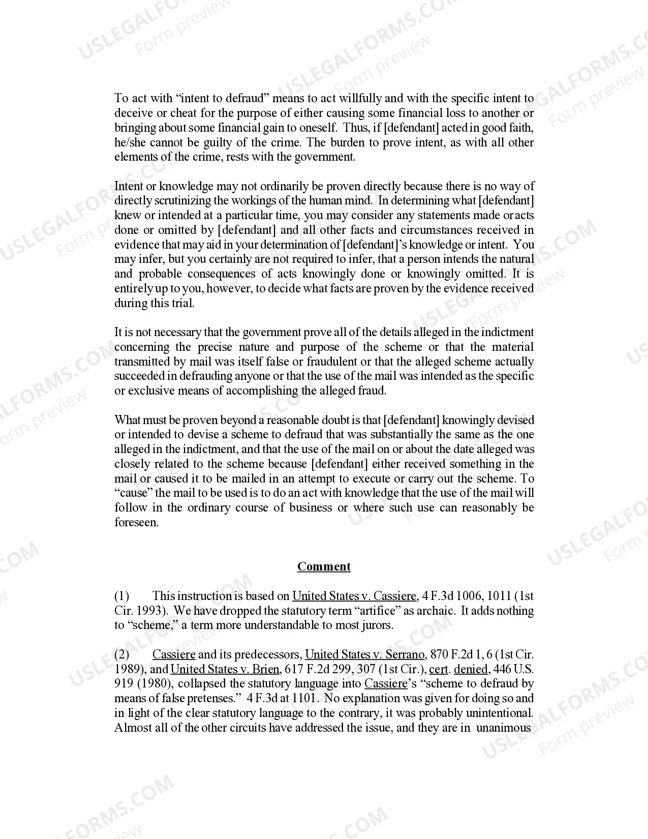 Preview Mail Fraud, 18 U.S.C. Sec. 1341