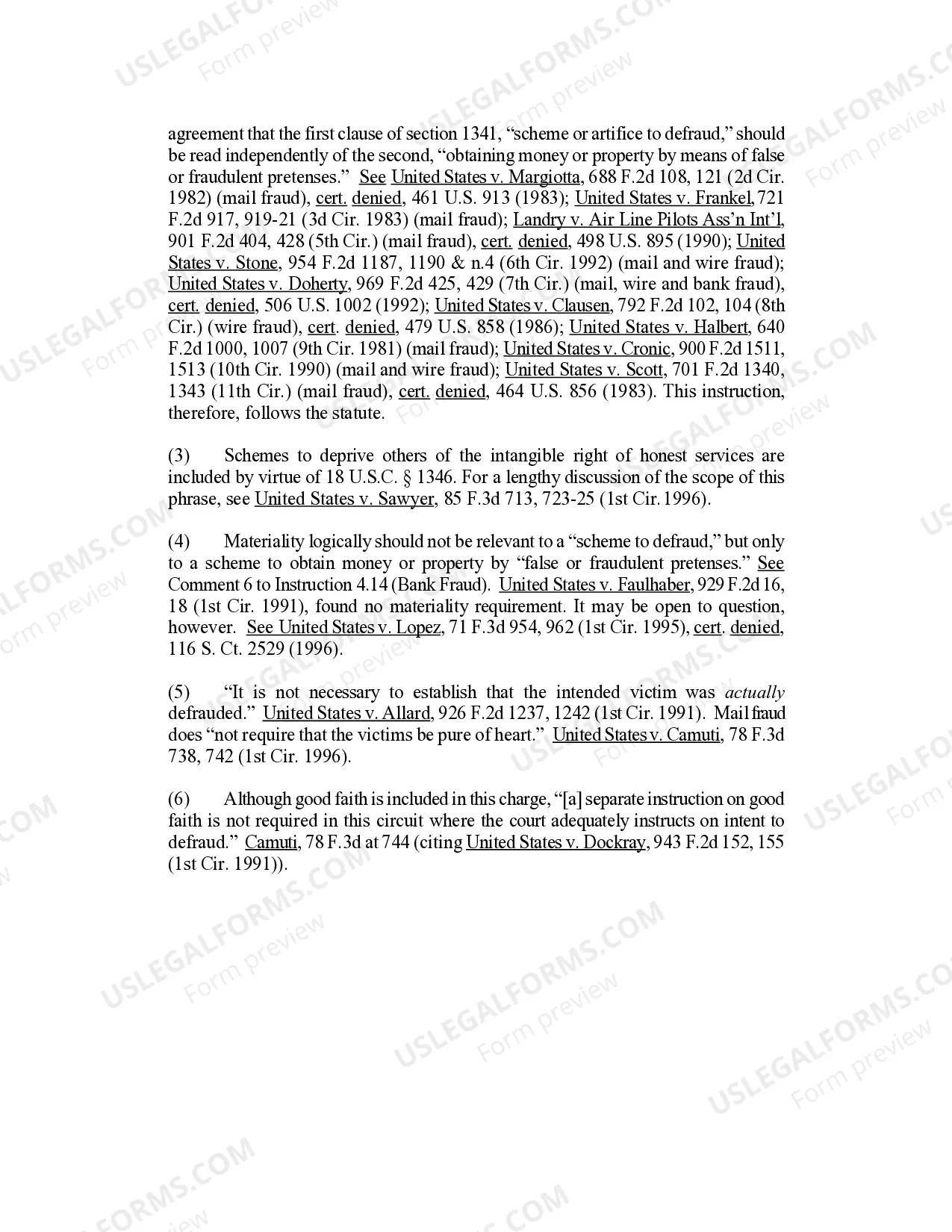 Preview Mail Fraud, 18 U.S.C. Sec. 1341