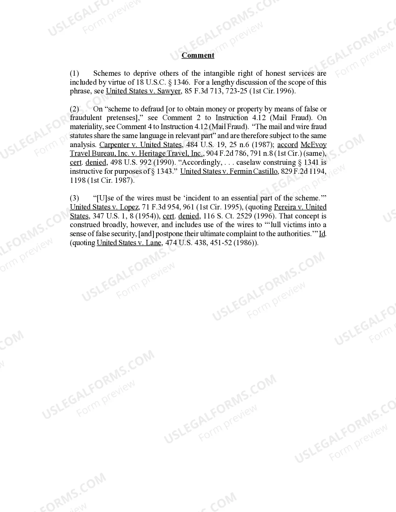 Preview Wire Fraud, 18 U.S.C. Sec. 1343