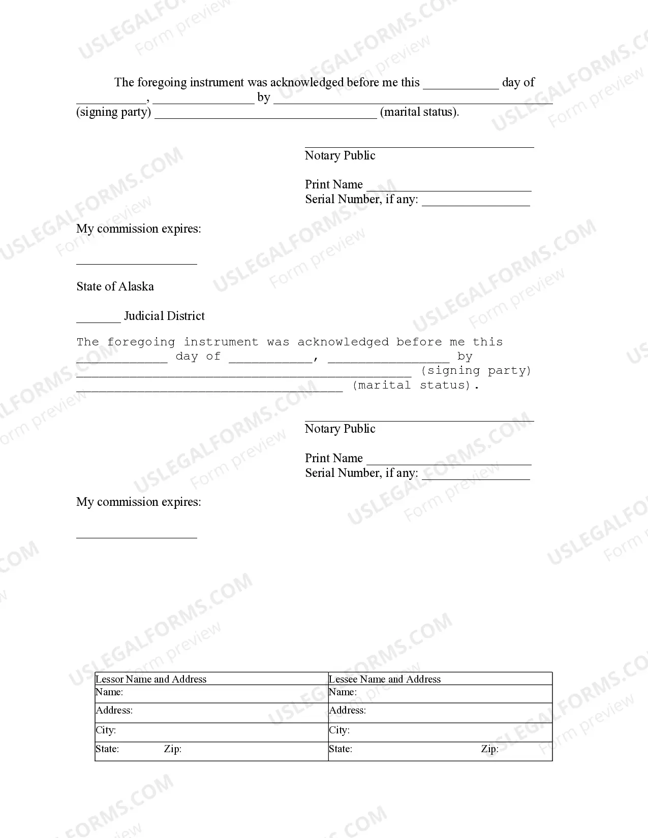 Preview Notice of Lease for Recording