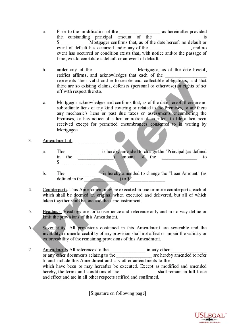 Preview First Amendment to Loan Documents