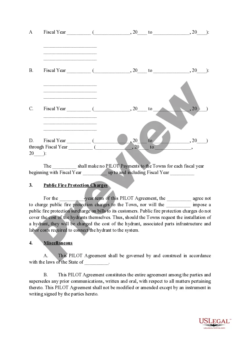 Preview Payment in Lieu of Taxes Agreement