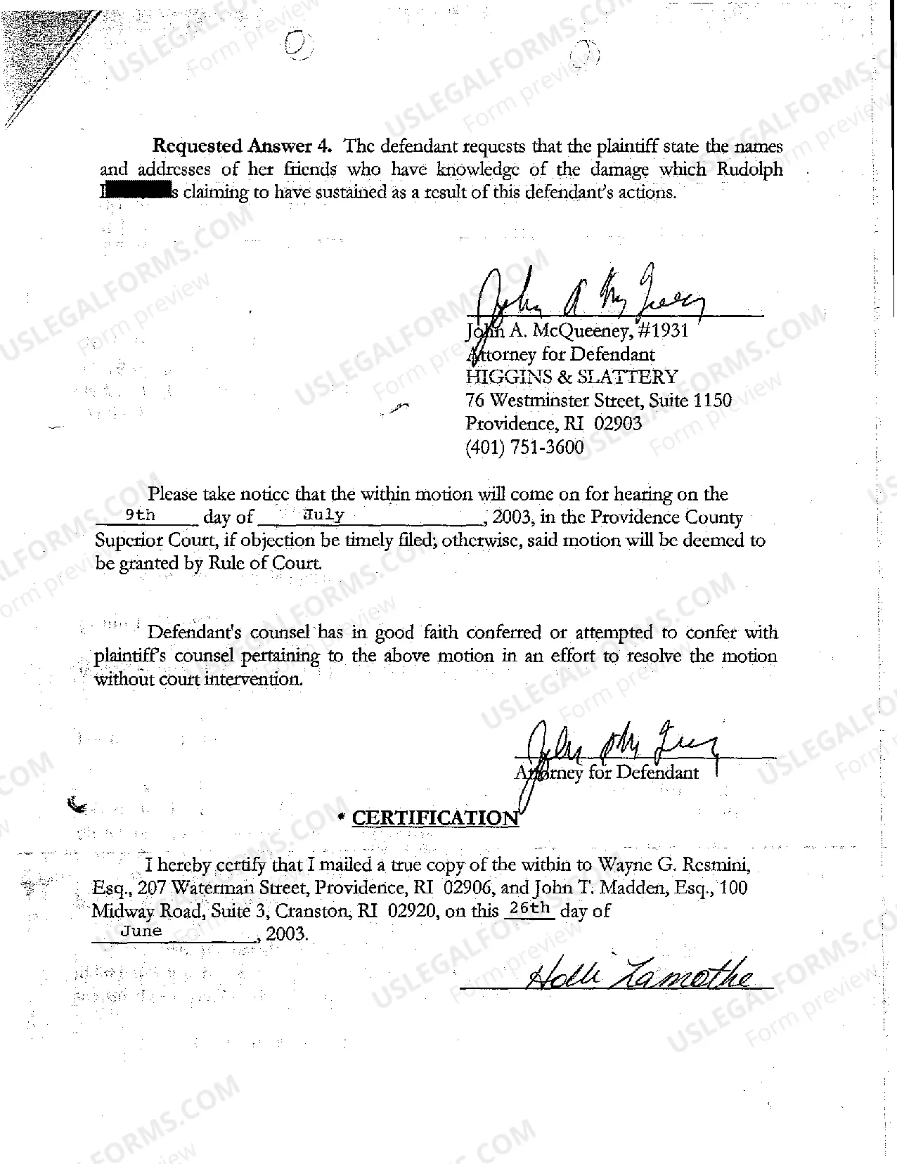 Preview A10 Defendant's Motion to Compel Co-Defendant for More Responsive Answers