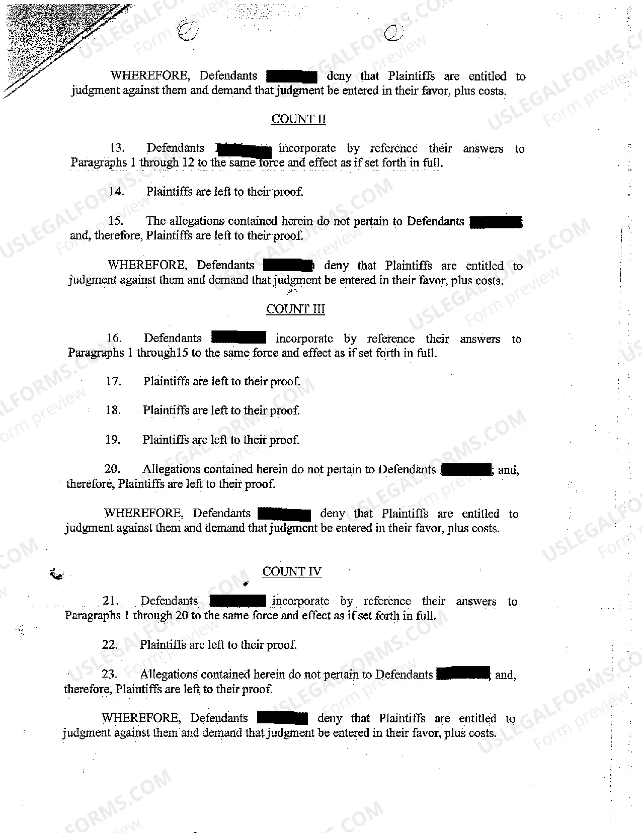 Preview A25 Answer of Co-Defendant to Plaintiffs' Amended Complaint