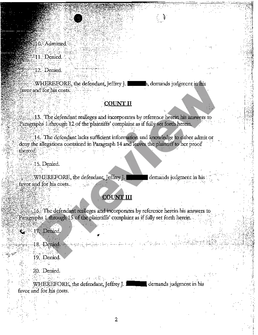 Preview A33 Answer of Defendant to Plaintiffs' Amended Complaint