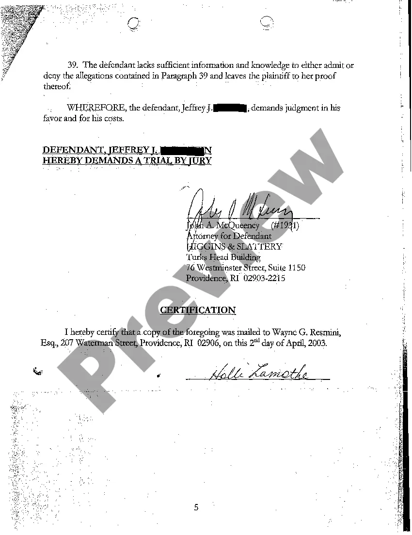 Preview A33 Answer of Defendant to Plaintiffs' Amended Complaint