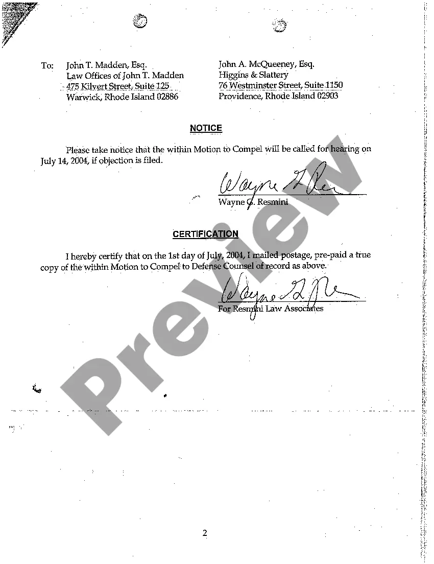 Preview A39 Plaintiff's Motion to Compel Co-Defendant to Answer Interrogatories