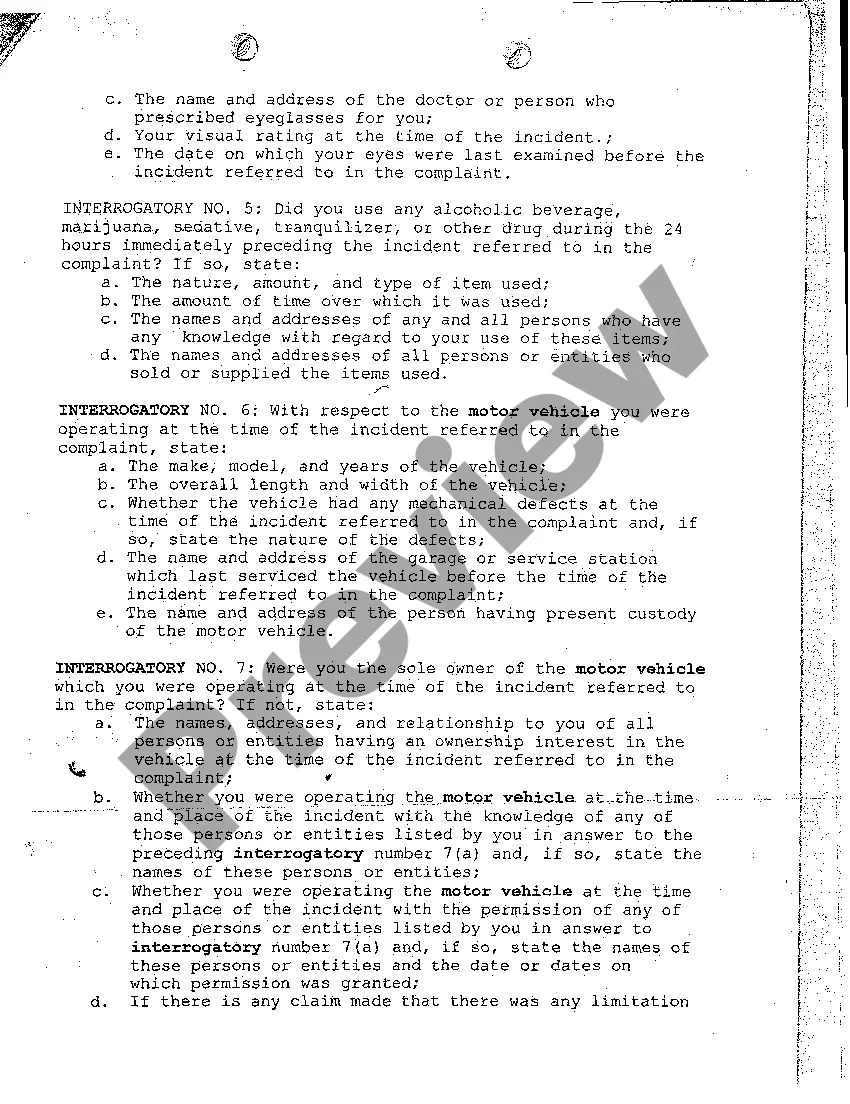 Preview A40 Interrogatories Propounded to the Defendant by the Plaintiff