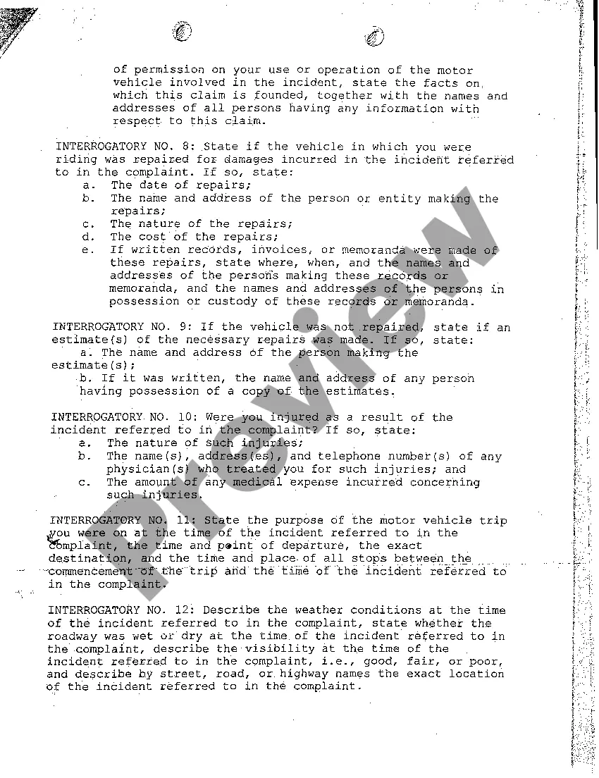 Preview A40 Interrogatories Propounded to the Defendant by the Plaintiff