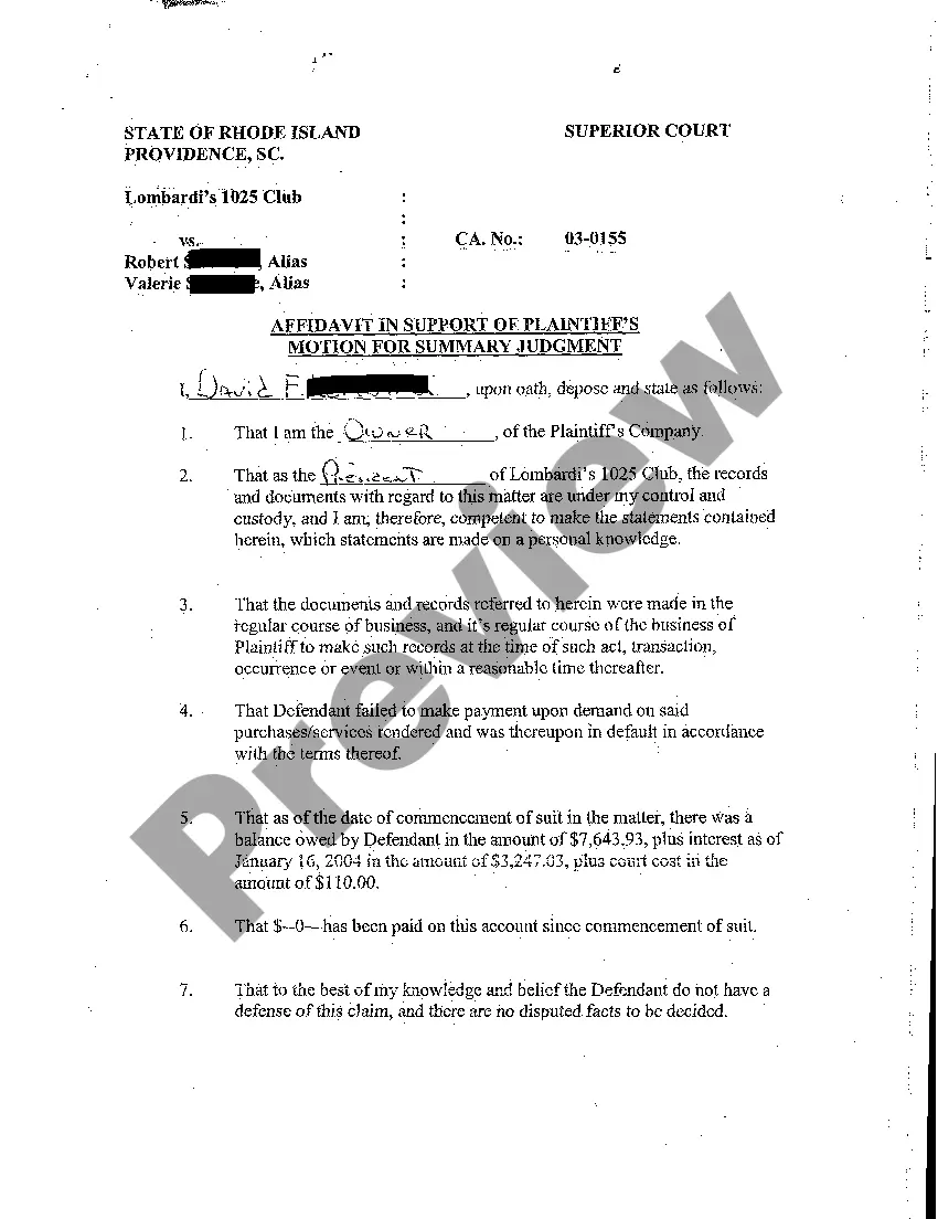 Preview A13 Plaintiff's Memorandum in Support of Its Motion for Summary Judgment