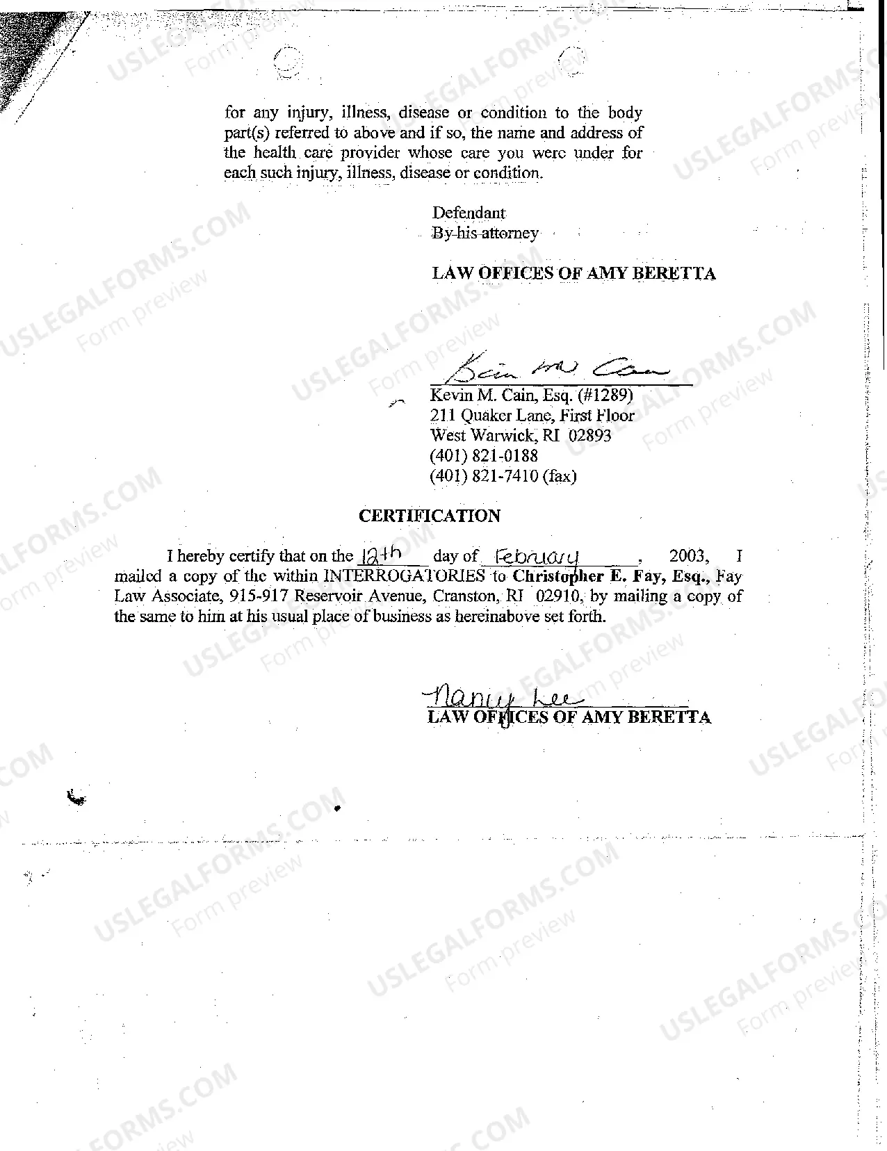 Preview A02 Interrogatories to Plaintiff