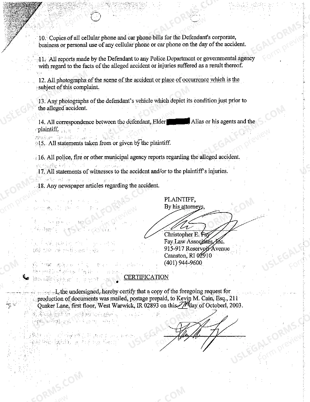 Preview A19 Plaintiff's Request for Production of Documents to Defendant