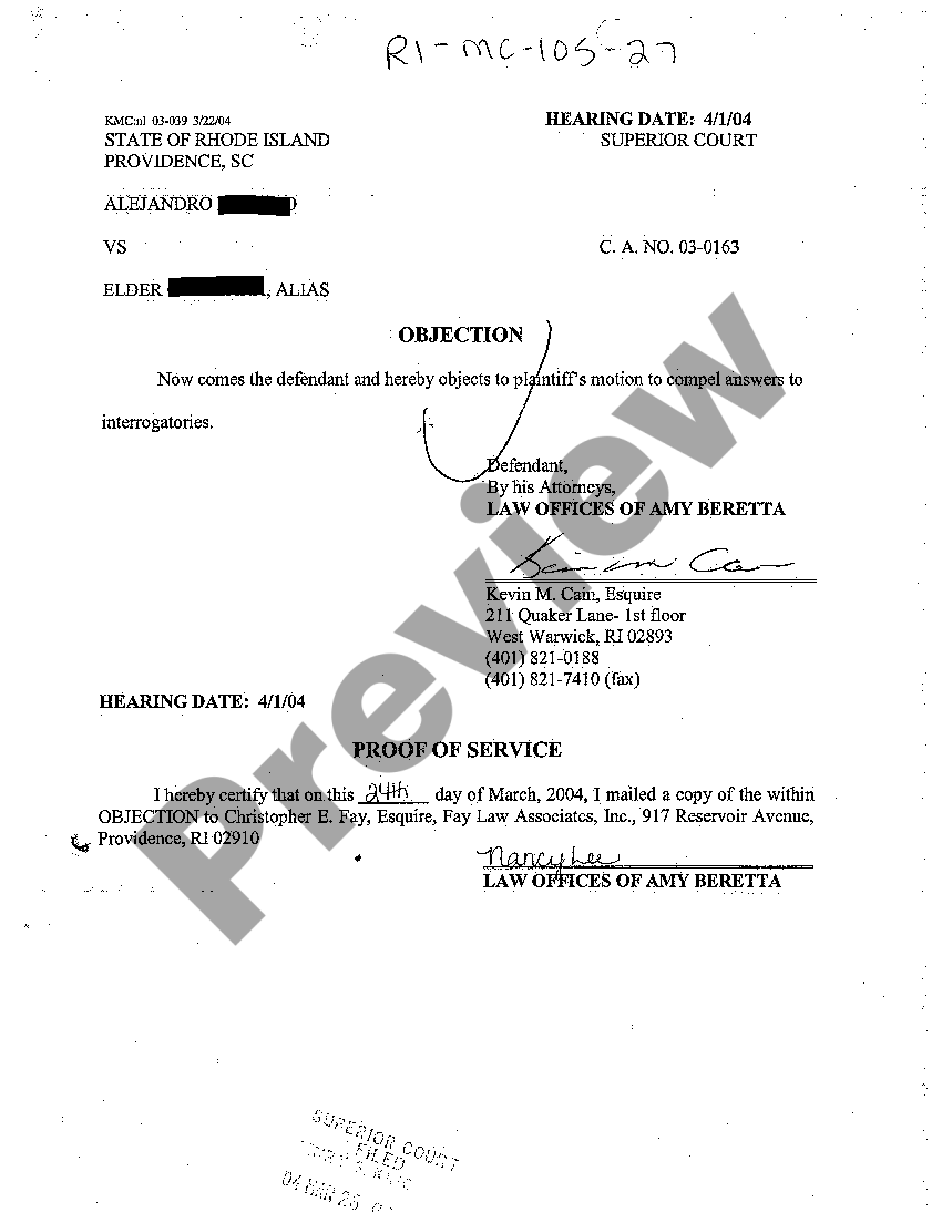Rhode Island Objection to Plaintiff's Motion to Compel Answers to ...