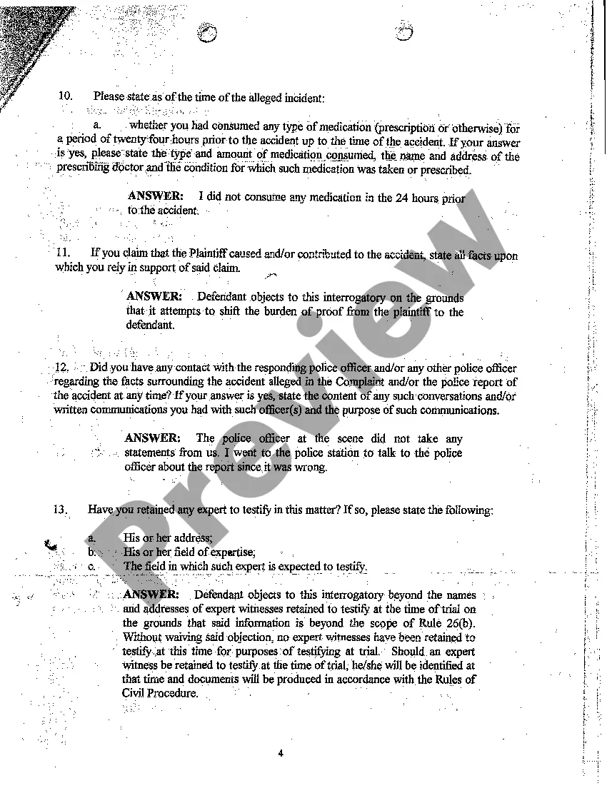 Preview A30 Defendant's Answers to Plaintiff's Interrogatories