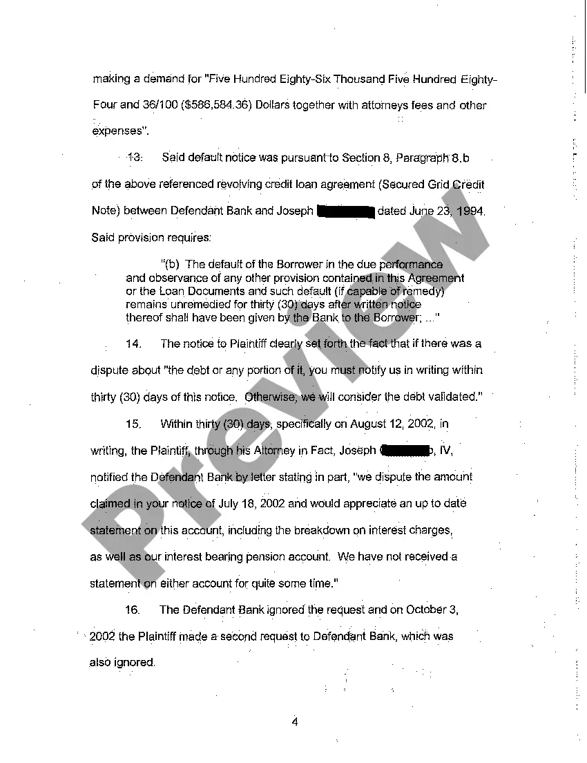 Preview A01 Amended Complaint for Injunctive Relief Stopping Foreclosure Sale of Property Because No Accounting on Mortgage Given