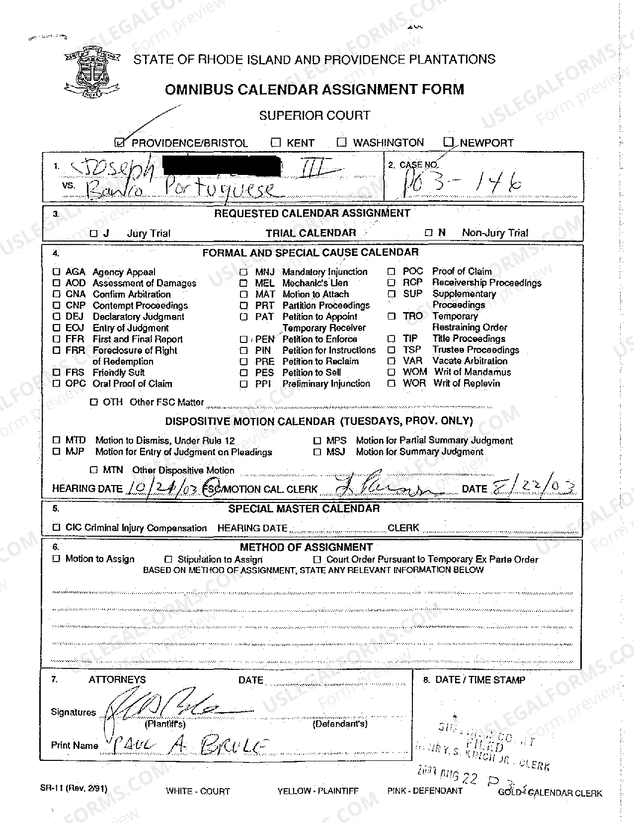 Preview A08 Omnibus Calendar Assignment Form