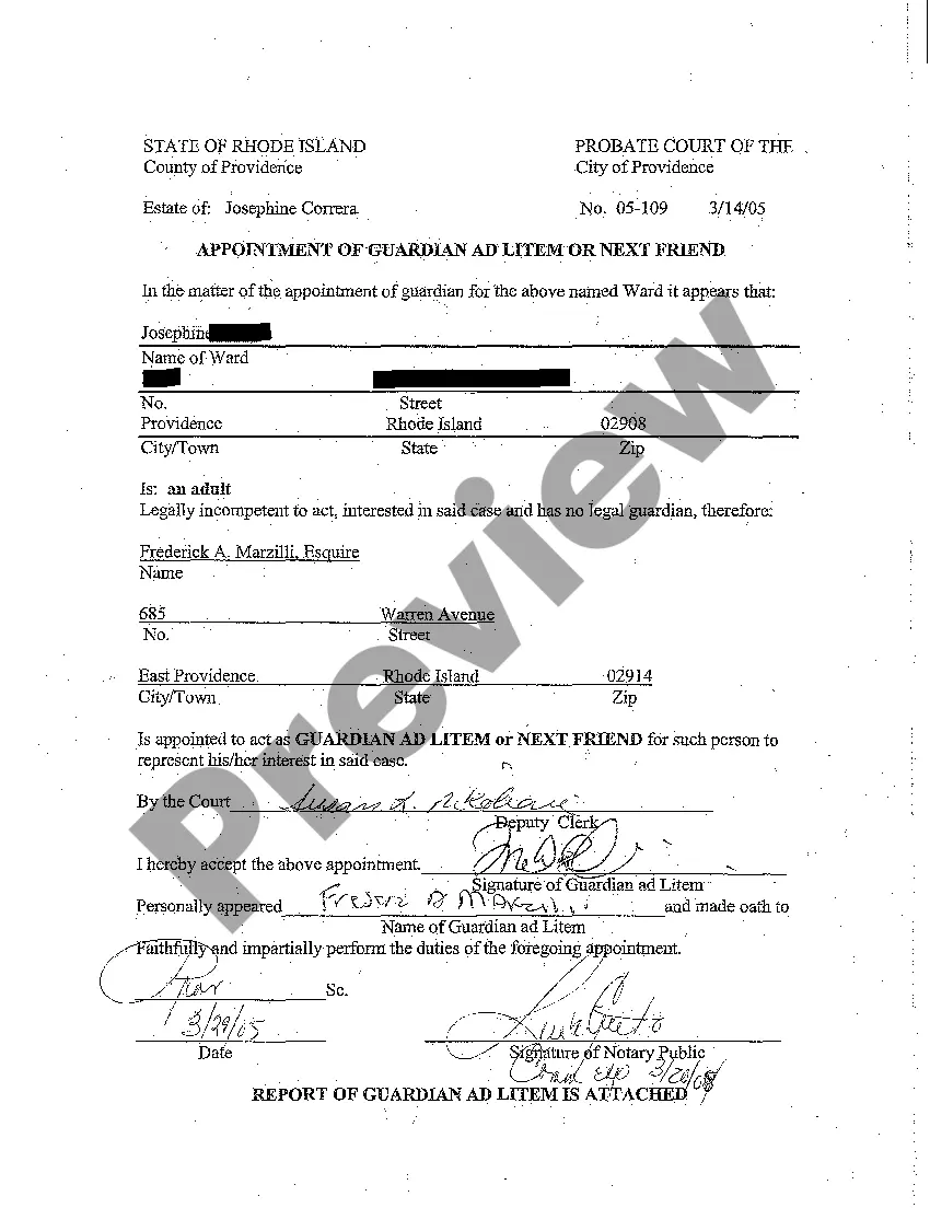 Preview A10 Appointment of Guardian Ad Litem or Next Friend