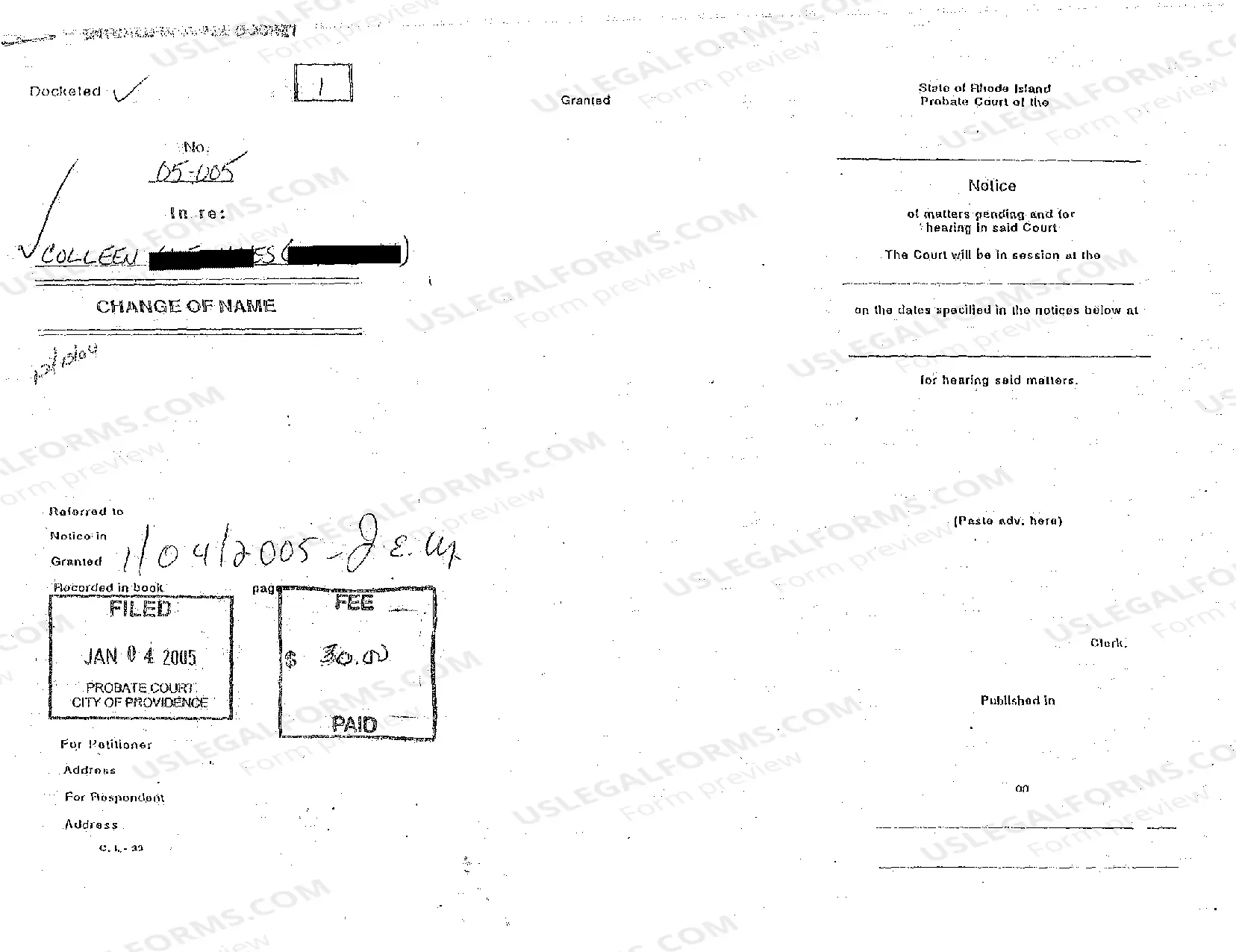 Preview Petition to Change Name of Adult