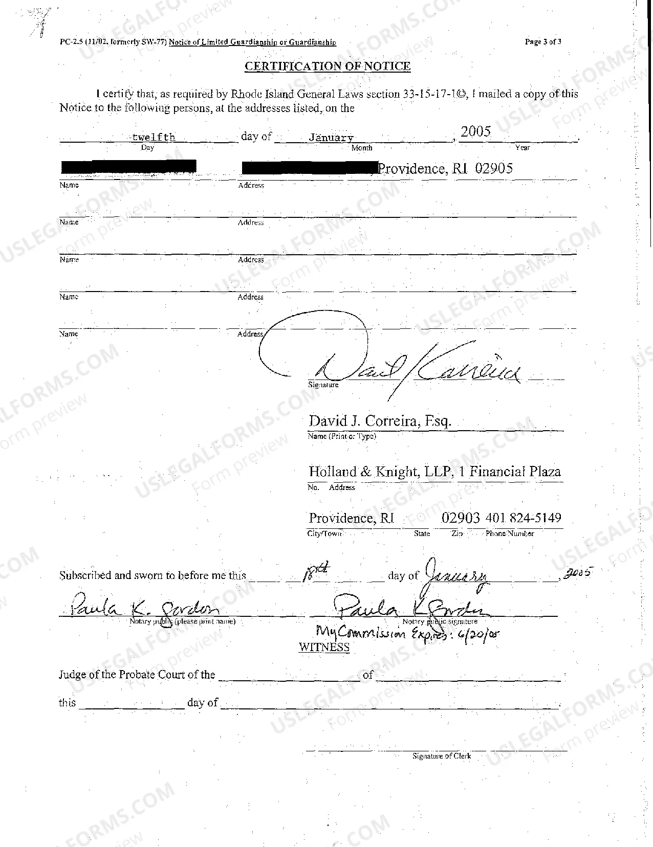Preview A06 Notice that Petition for Limited Guardianship Has Been Filed