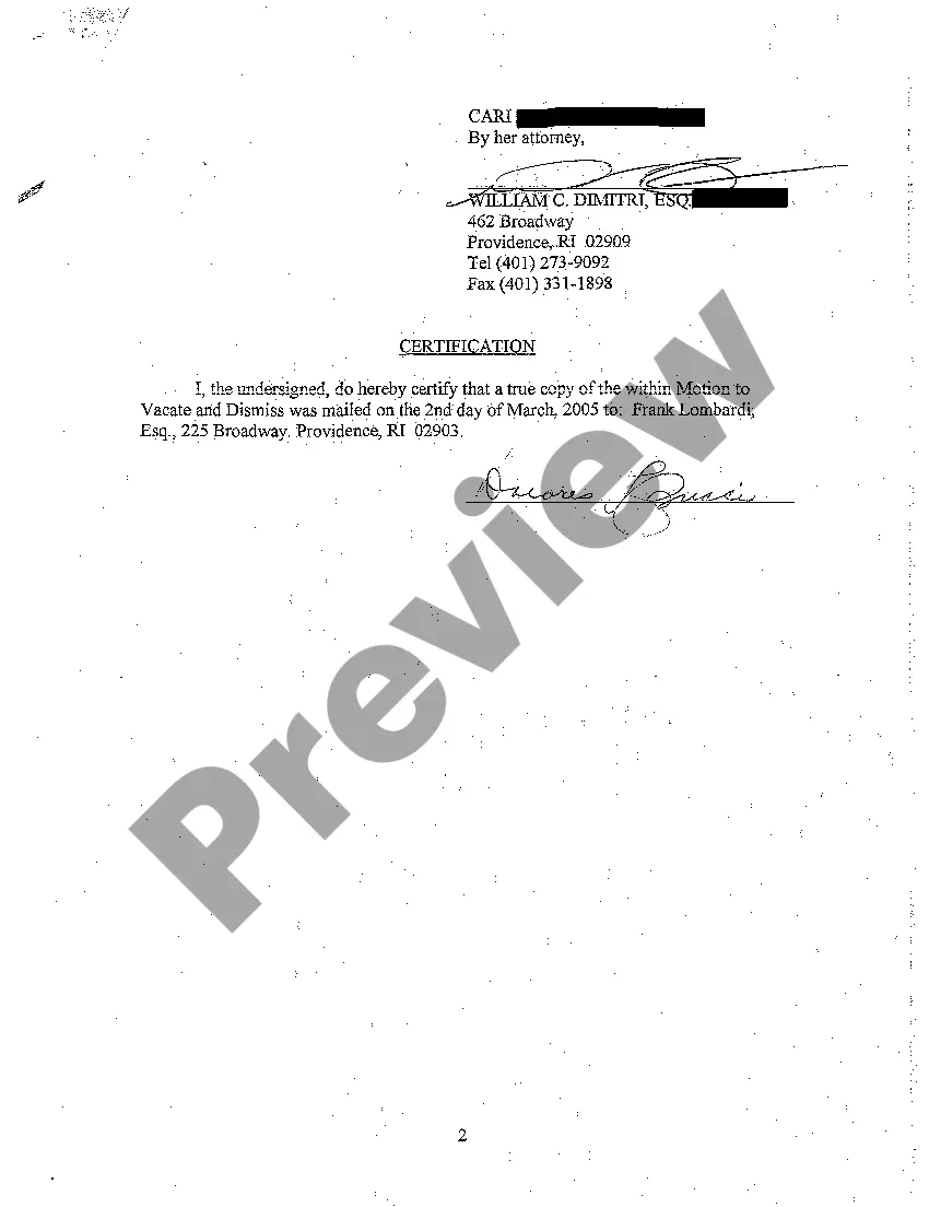Get A06 Motion to Vacate and Dismiss the Appointment of Administratrix of Decedent's Estate Preview A06 Motion to Vacate and Dismiss the Appointment of Administratrix of Decedent's Estate