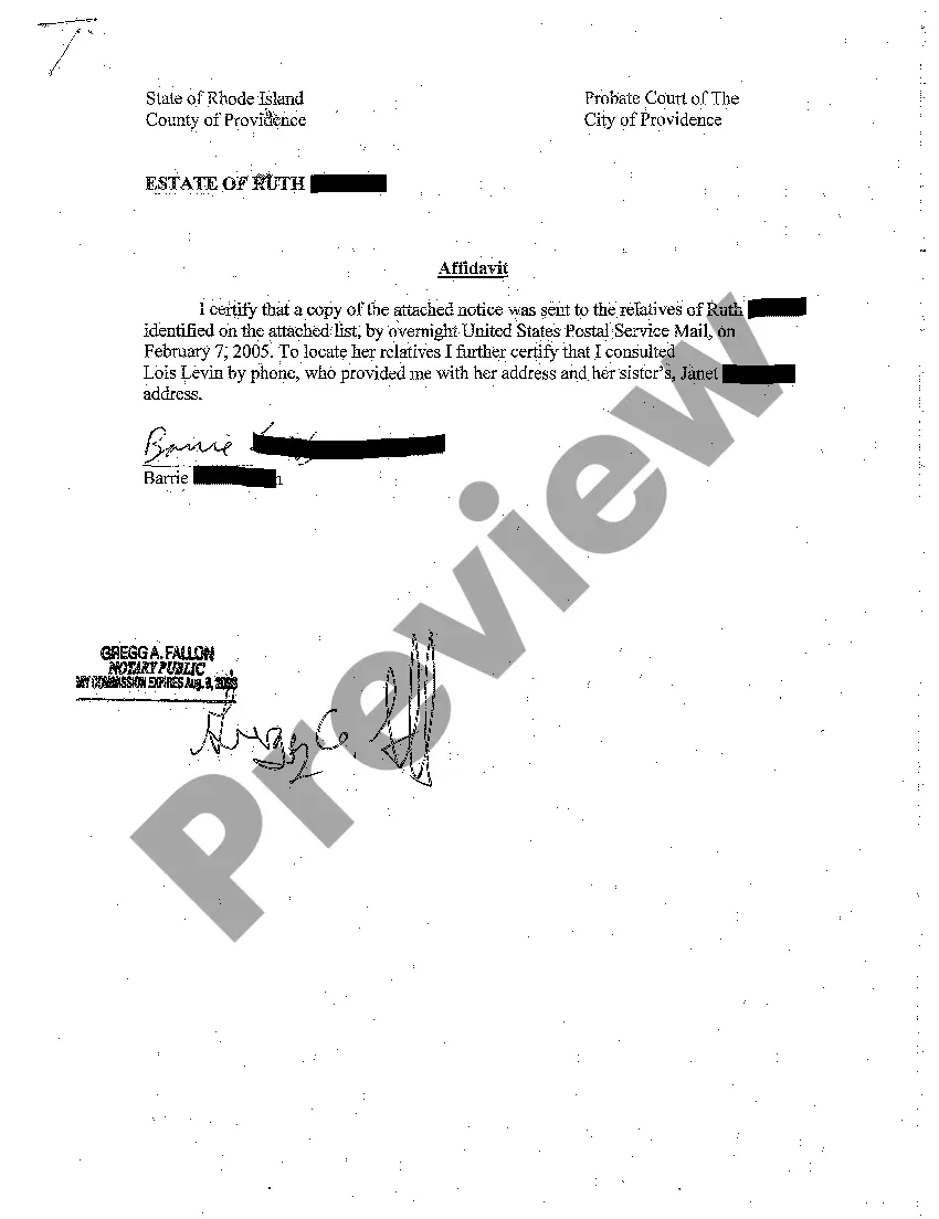 Preview A02 Decree Admitting Will to be Probated