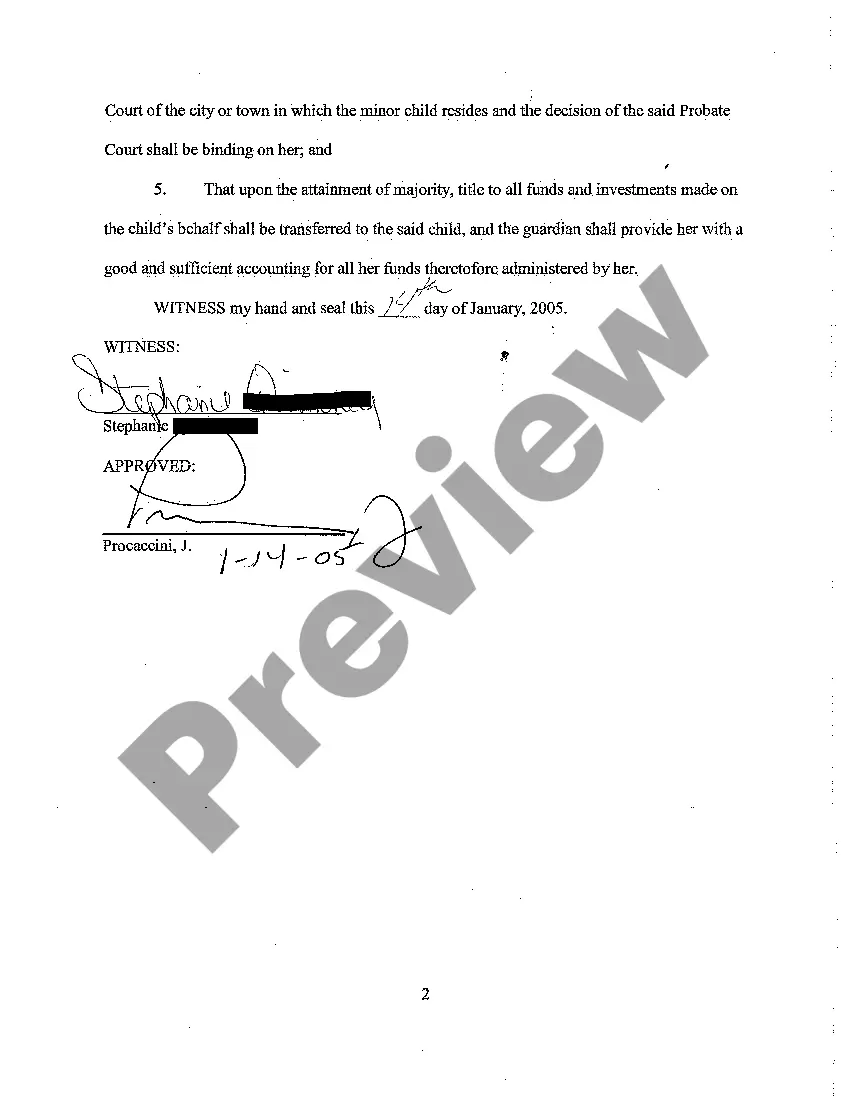 Preview A06 Guardian's Trust Agreement and Order Approving Settlement and Dismissing Case With Prejudice