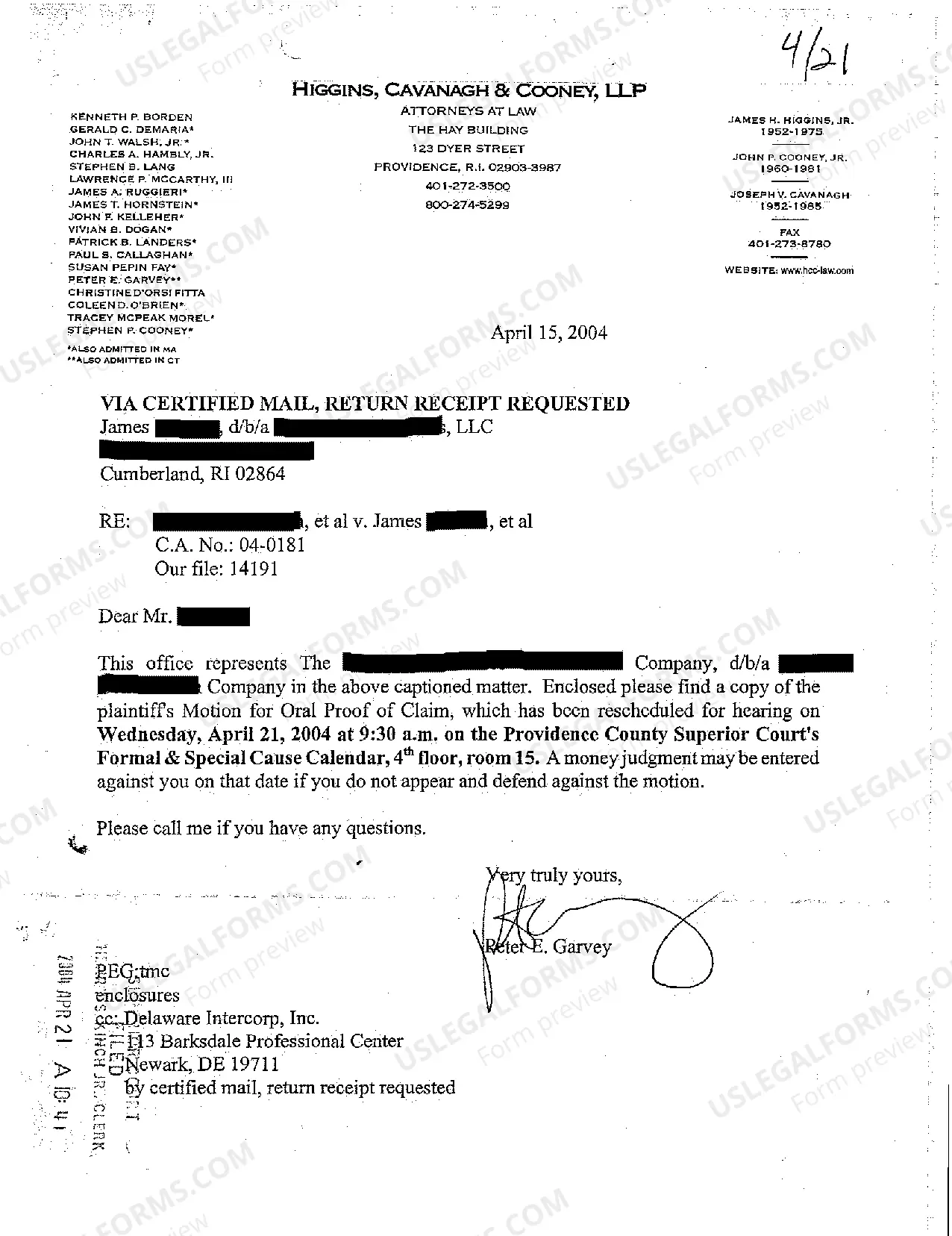 Preview A03 Motion for Hearing for Oral Proof of Claim