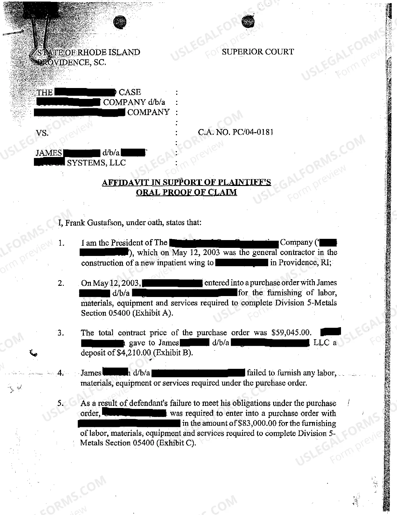 Preview A03 Motion for Hearing for Oral Proof of Claim