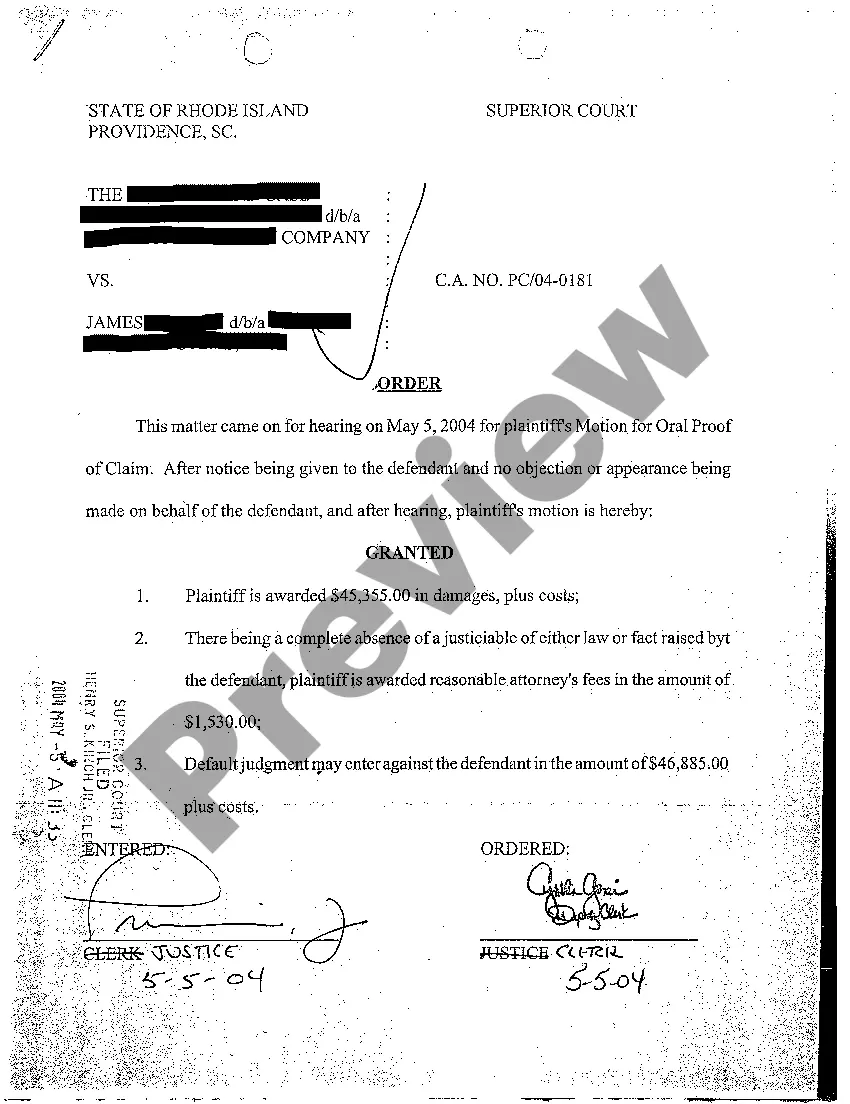 Preview A04 Affidavit of Attorney's Fees and Order of the Court