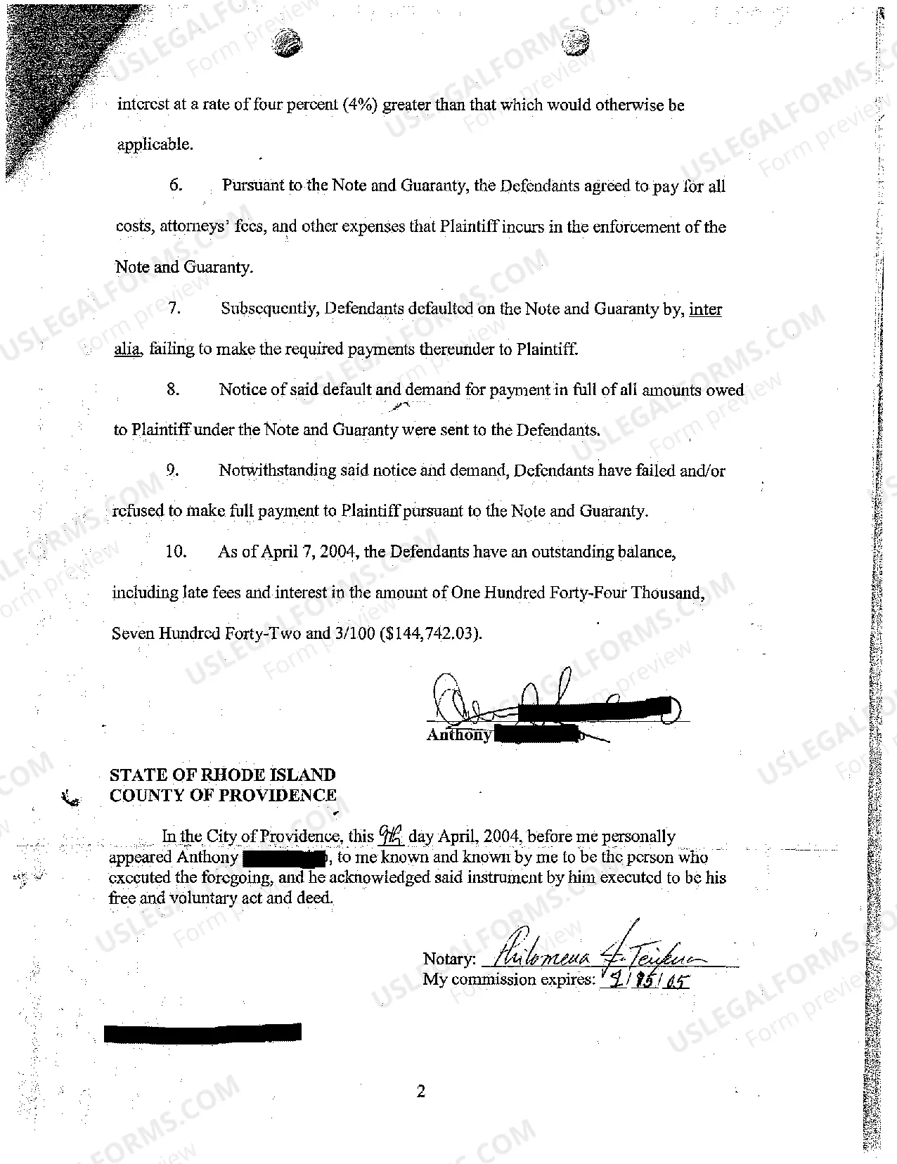 Preview A04 Affidavit of Financial Administrator for Plaintiff