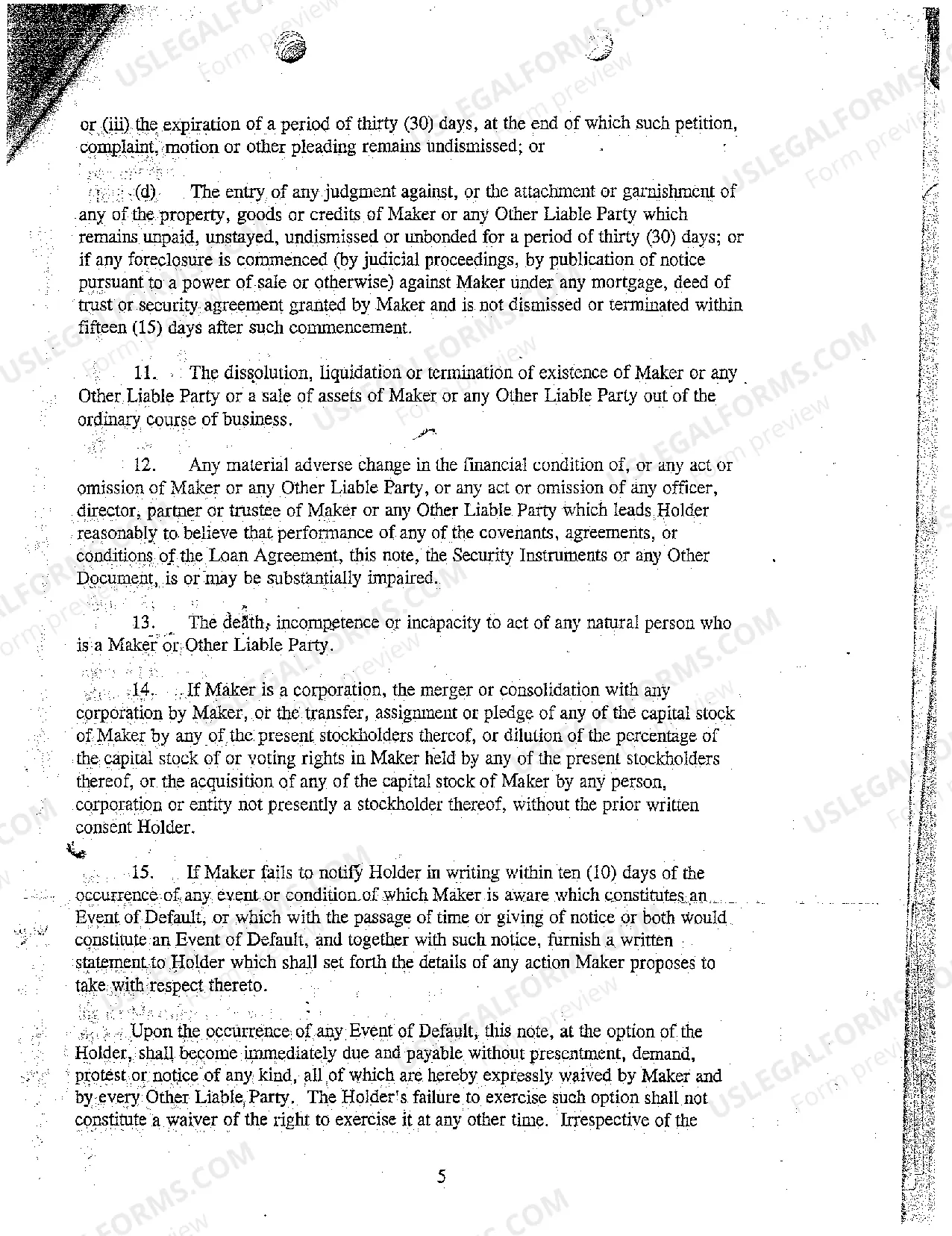 Preview A05 Original Promissory Note and Guaranty of Defendant