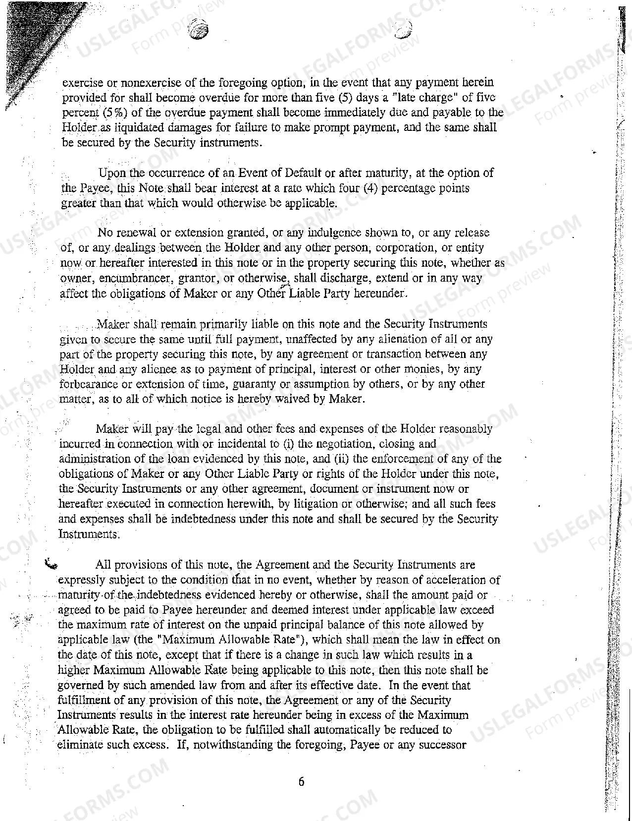 Preview A05 Original Promissory Note and Guaranty of Defendant