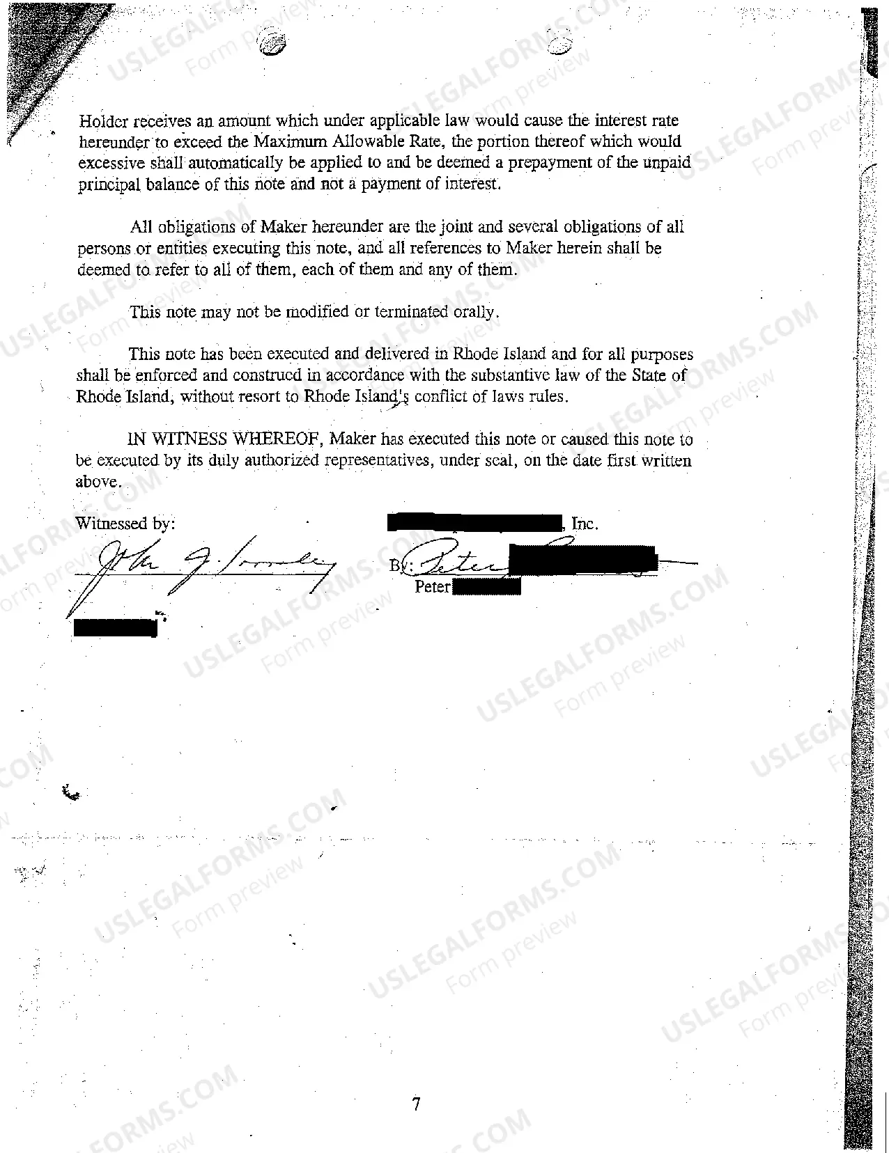 Preview A05 Original Promissory Note and Guaranty of Defendant